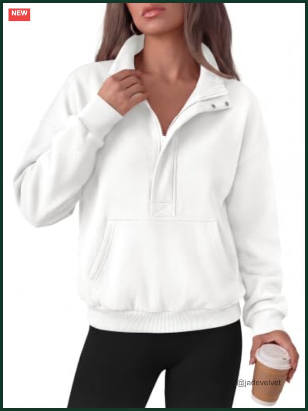 Women's Cropped Quarter Zip Sweatshirt Fleece Lined Long Sleeve Relaxed Fit